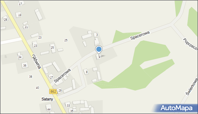 Podbiel, Spacerowa, 4, mapa Podbiel