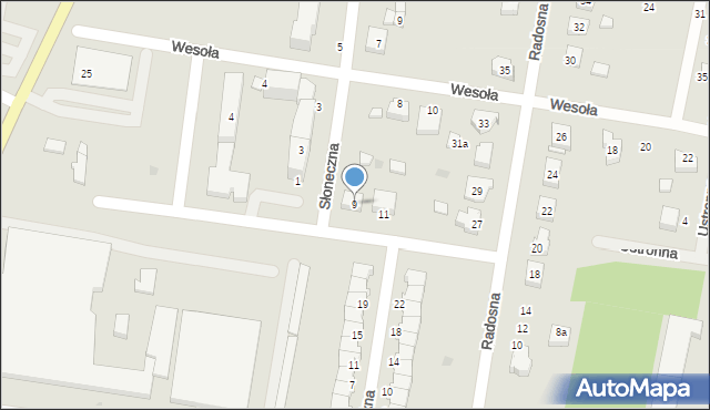 Poddębice, Spokojna, 9, mapa Poddębice