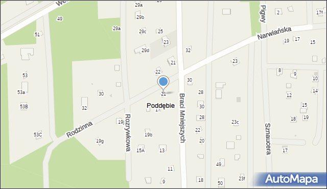 Poddębie, Spacerowa, 21, mapa Poddębie