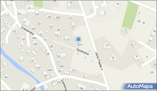 Podgórzyn, Spokojna, 4, mapa Podgórzyn