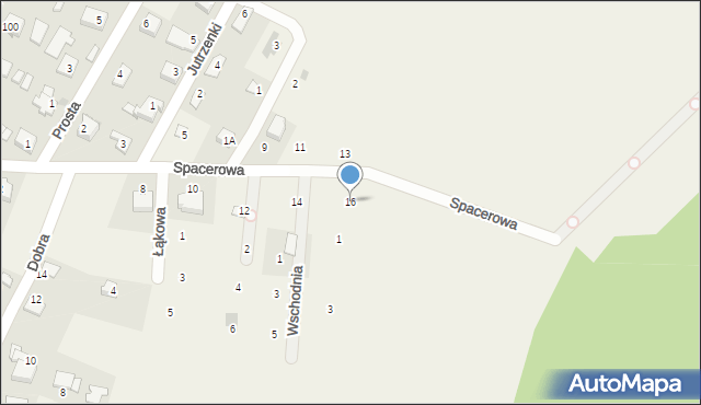 Podolsze, Spacerowa, 16, mapa Podolsze