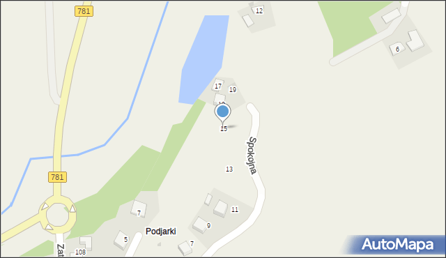 Podolsze, Spokojna, 15, mapa Podolsze