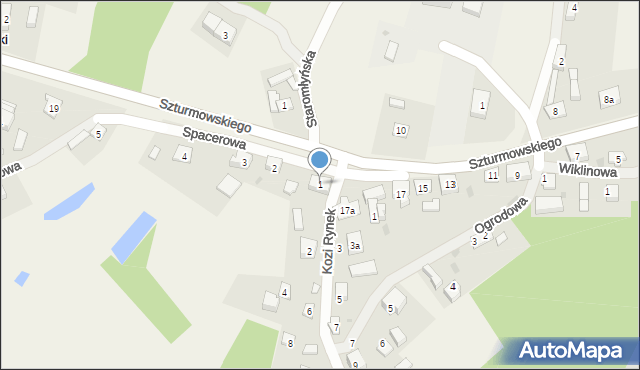Pogódki, Spacerowa, 1, mapa Pogódki