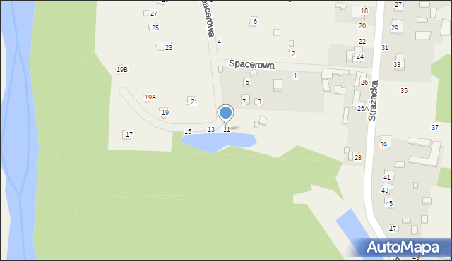 Pogorzelec, Spacerowa, 11, mapa Pogorzelec