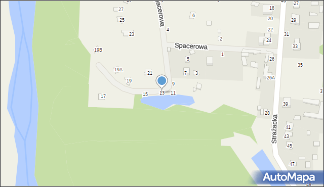 Pogorzelec, Spacerowa, 13, mapa Pogorzelec