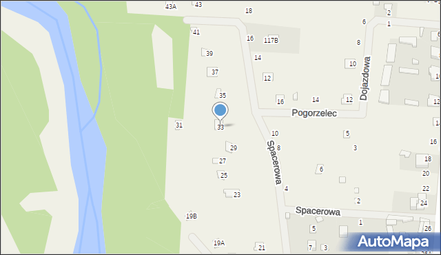 Pogorzelec, Spacerowa, 33, mapa Pogorzelec