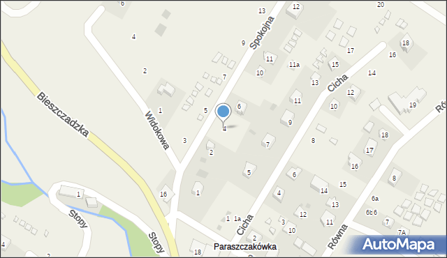 Polańczyk, Spokojna, 4, mapa Polańczyk