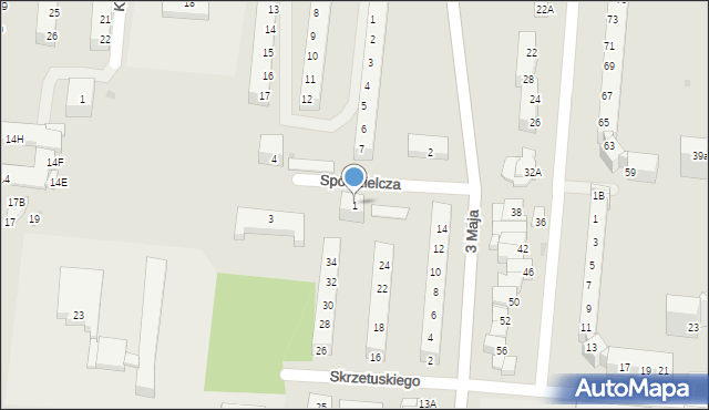 Polkowice, Spółdzielcza, 1, mapa Polkowice