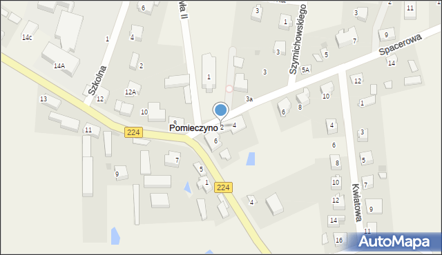 Pomieczyno, Spacerowa, 2, mapa Pomieczyno