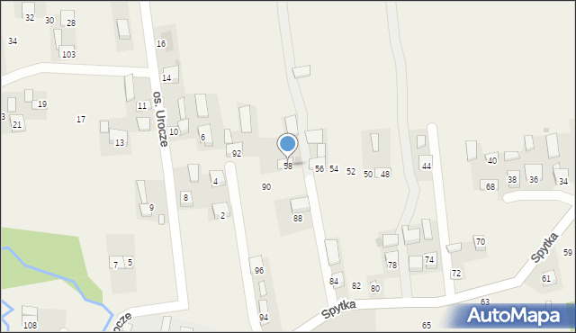 Poręba Spytkowska, Spytka, kasztelana, 58, mapa Poręba Spytkowska