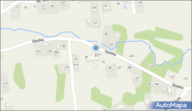 Poręba Spytkowska, Spytka, kasztelana, 93, mapa Poręba Spytkowska