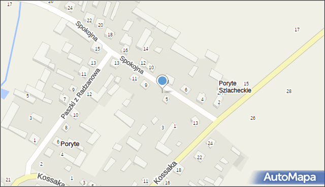 Poryte, Spokojna, 7, mapa Poryte