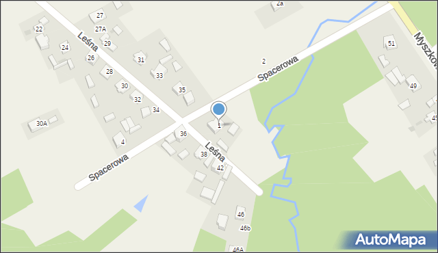 Postęp, Spacerowa, 1, mapa Postęp