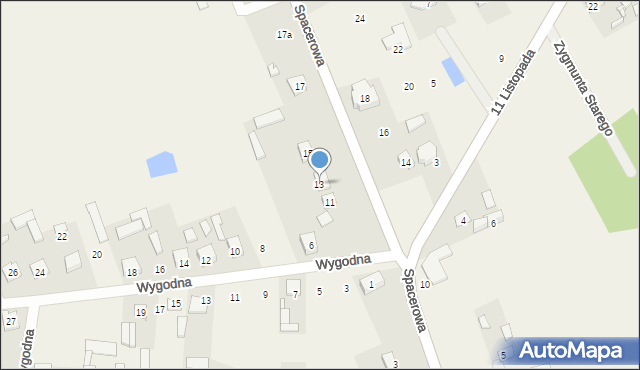 Postoliska, Spacerowa, 13, mapa Postoliska