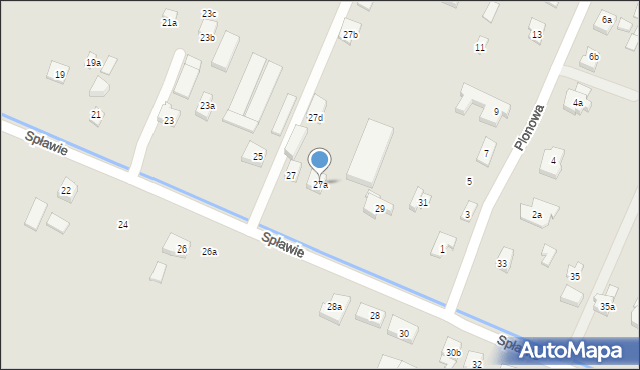 Poznań, Spławie, 27a, mapa Poznania