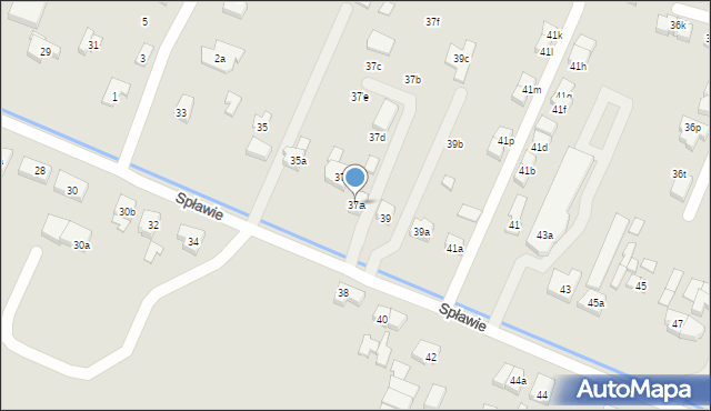 Poznań, Spławie, 37a, mapa Poznania