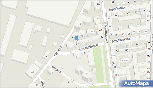 Poznań, Spychalskiego Jana, 3, mapa Poznania