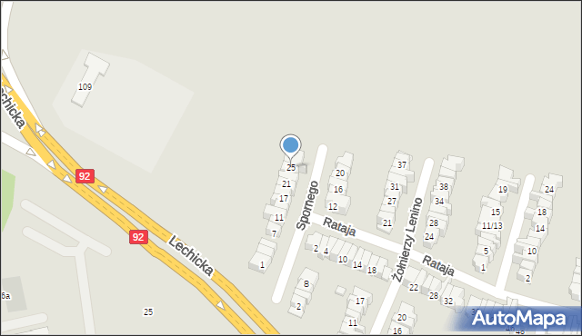 Poznań, Spornego Kazimierza, 25, mapa Poznania