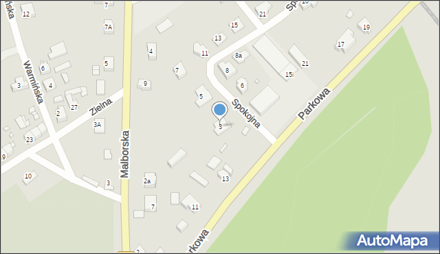 Prabuty, Spokojna, 3, mapa Prabuty