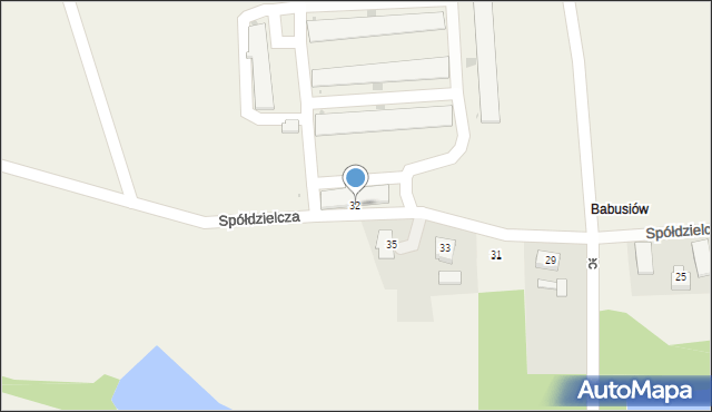 Pruchna, Spółdzielcza, 32, mapa Pruchna