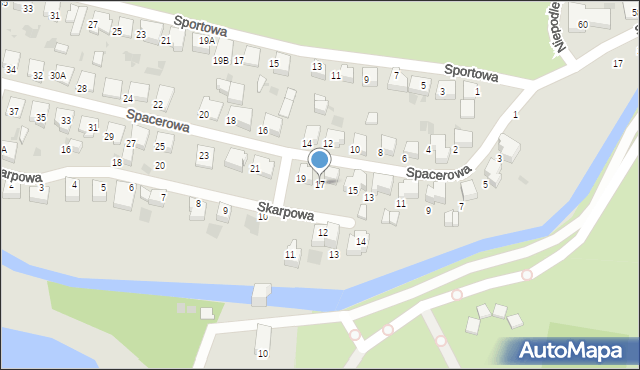 Pruszcz Gdański, Spacerowa, 17, mapa Pruszcz Gdański