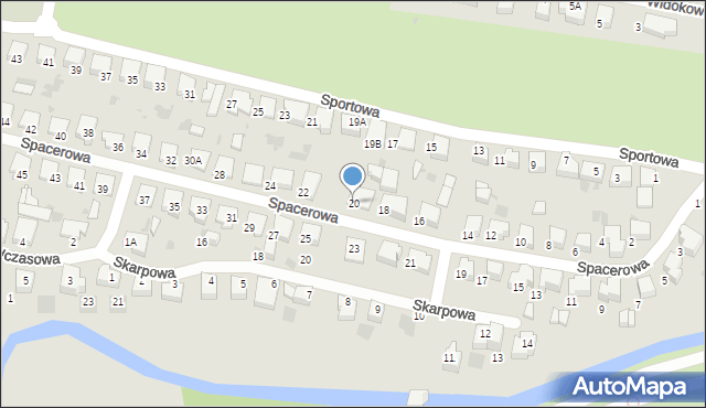 Pruszcz Gdański, Spacerowa, 20, mapa Pruszcz Gdański