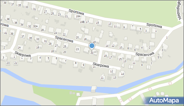 Pruszcz Gdański, Spacerowa, 21, mapa Pruszcz Gdański