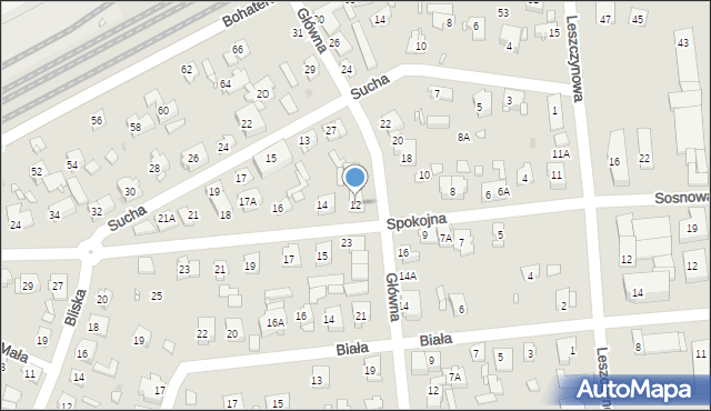 Pruszków, Spokojna, 12, mapa Pruszków