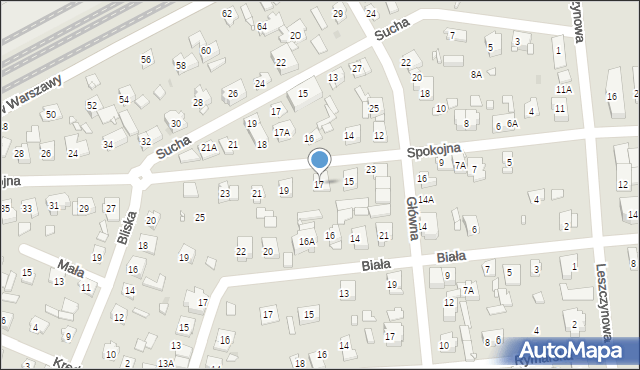 Pruszków, Spokojna, 17, mapa Pruszków