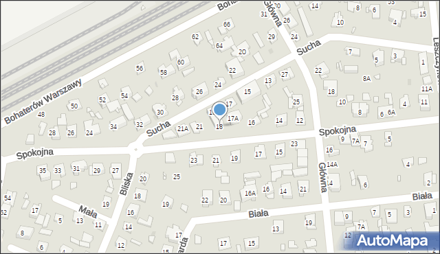 Pruszków, Spokojna, 18, mapa Pruszków