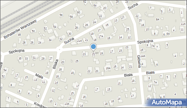 Pruszków, Spokojna, 21, mapa Pruszków