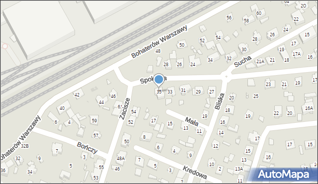 Pruszków, Spokojna, 35, mapa Pruszków