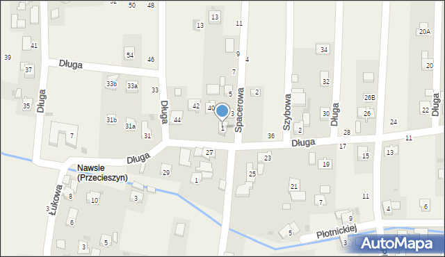 Przecieszyn, Spacerowa, 1, mapa Przecieszyn