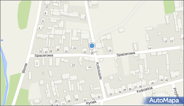 Przybyszew, Spacerowa, 18, mapa Przybyszew