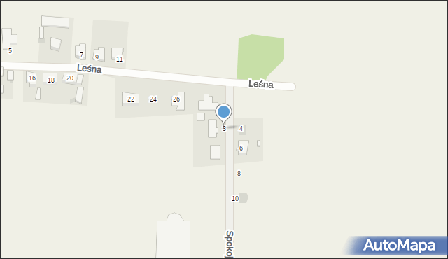 Przybyszewo, Spokojna, 3, mapa Przybyszewo