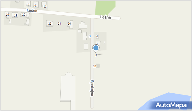 Przybyszewo, Spokojna, 8, mapa Przybyszewo