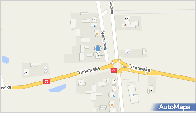 Przykona, Spacerowa, 12, mapa Przykona