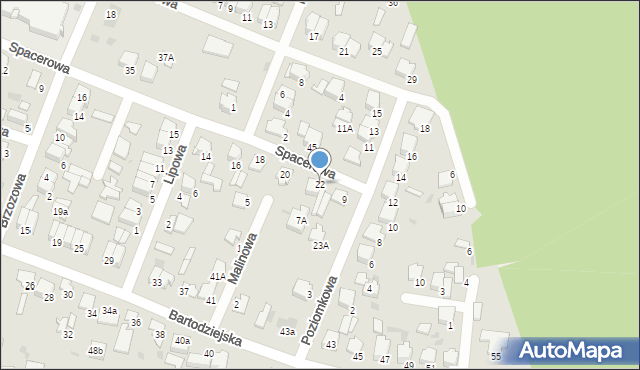 Pułtusk, Spacerowa, 22, mapa Pułtusk