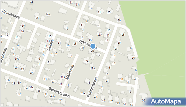 Pułtusk, Spacerowa, 22a, mapa Pułtusk