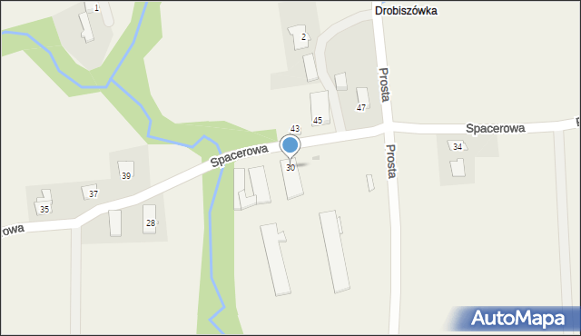 Puńców, Spacerowa, 30, mapa Puńców