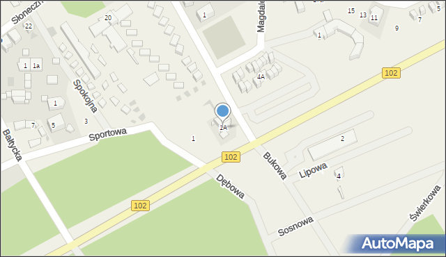 Pustkowo, Spacerowa, 1A, mapa Pustkowo