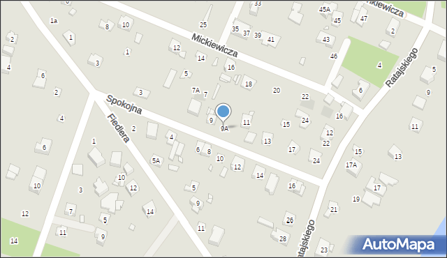 Puszczykowo, Spokojna, 9A, mapa Puszczykowo