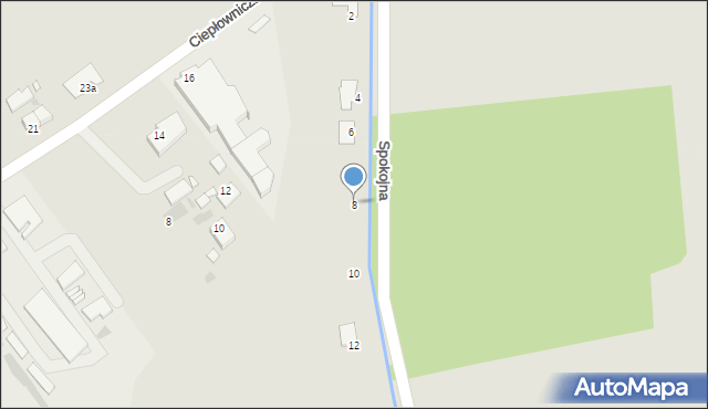 Pyrzyce, Spokojna, 8, mapa Pyrzyce