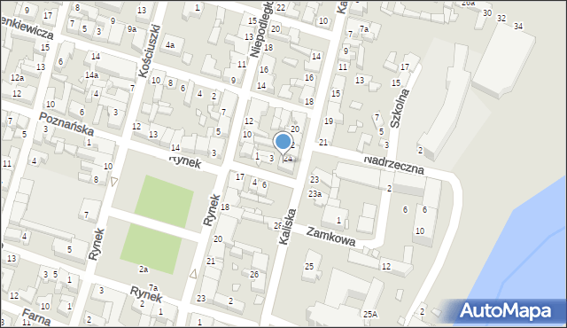 Pyzdry, Spółdzielców, 5, mapa Pyzdry