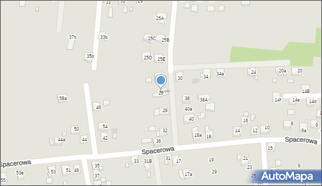 Radlin, Spacerowa, 26, mapa Radlin