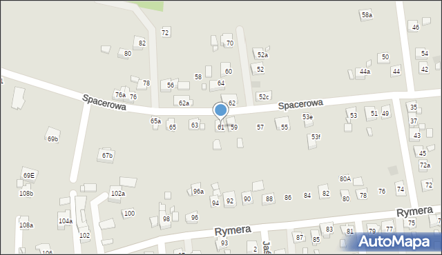 Radlin, Spacerowa, 61, mapa Radlin