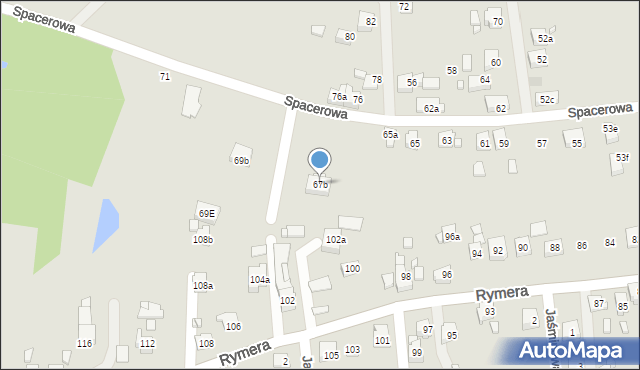 Radlin, Spacerowa, 67b, mapa Radlin