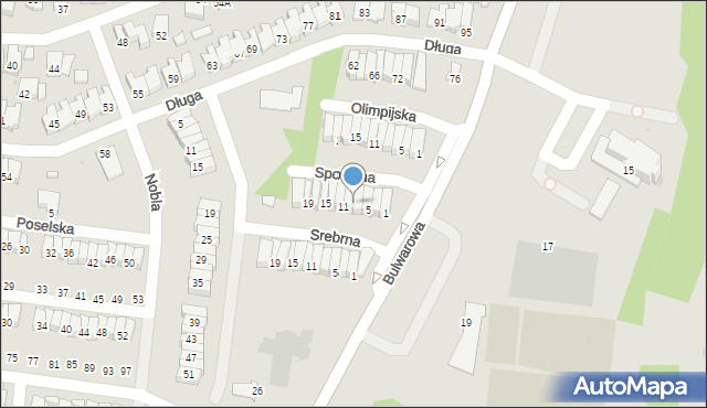 Radom, Spokojna, 9, mapa Radomia