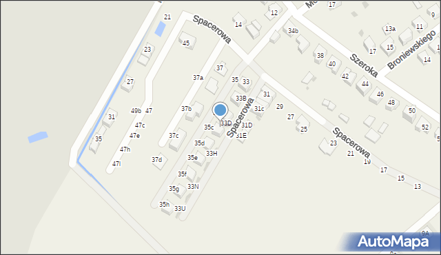 Radwanice, Spacerowa, 33G, mapa Radwanice