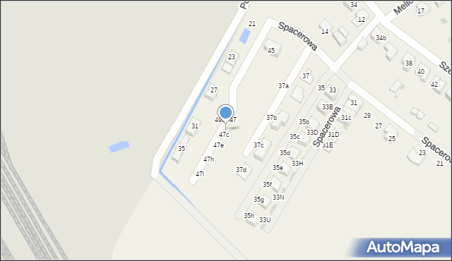 Radwanice, Spacerowa, 47b, mapa Radwanice